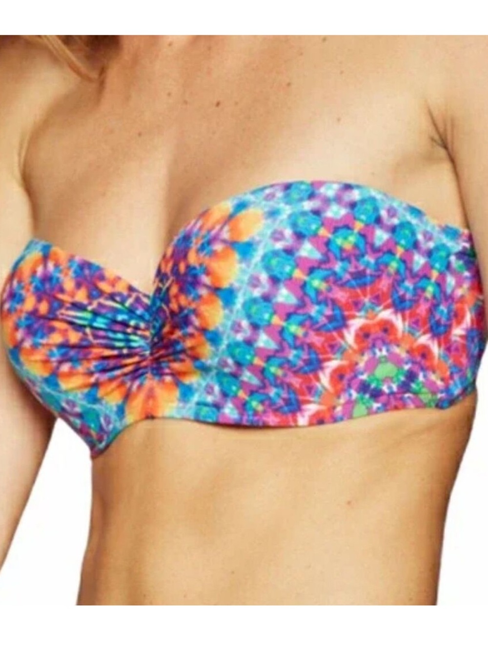 KikiRio Tie Dye Bikini Top Strapless 36D 38C